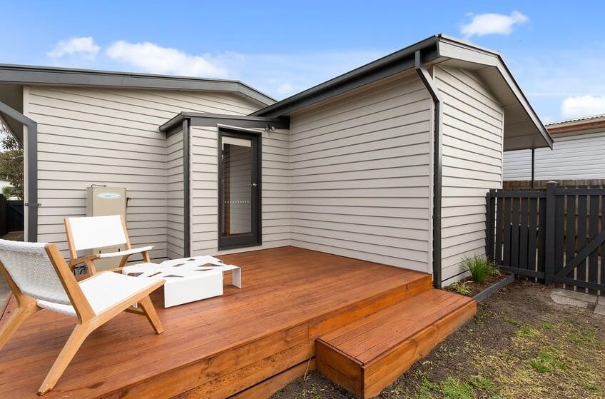 Completed rear deck for Rosebud home