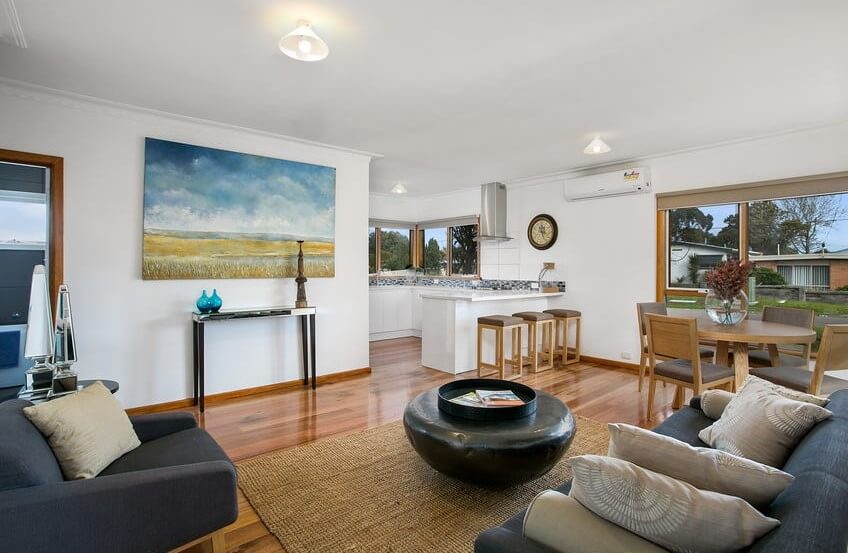 Second angle of completed entryway of Rosebud home